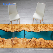 custom 30cm clear epoxy resin river countertops office desk dining table board